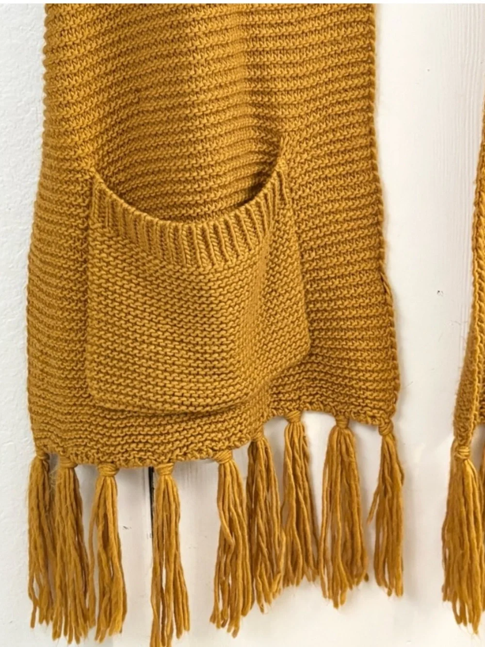 Pilcro Anthropologie Knit Fringe Scarf with Pockets